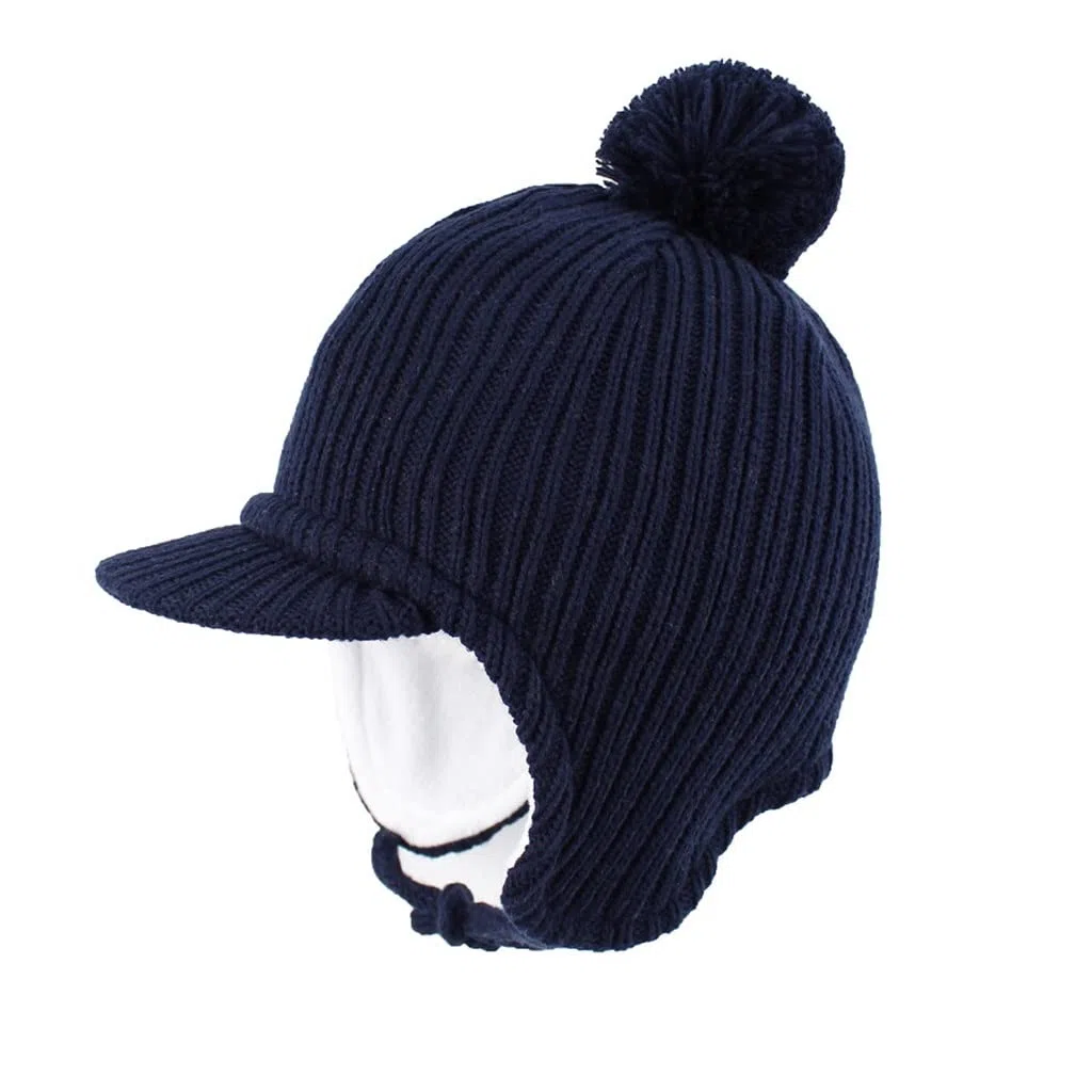 Bebé niño Infantil niños otoño e Invierno Visor de Invierno Sombrero de Punto Fleece Alineado Calado euríbulo Gorro Gorro for niños niñas(3-Pack,Medium)