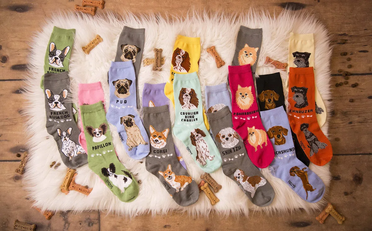 Foozys 2 pares de calcetines unisex Crew para perros pequeños