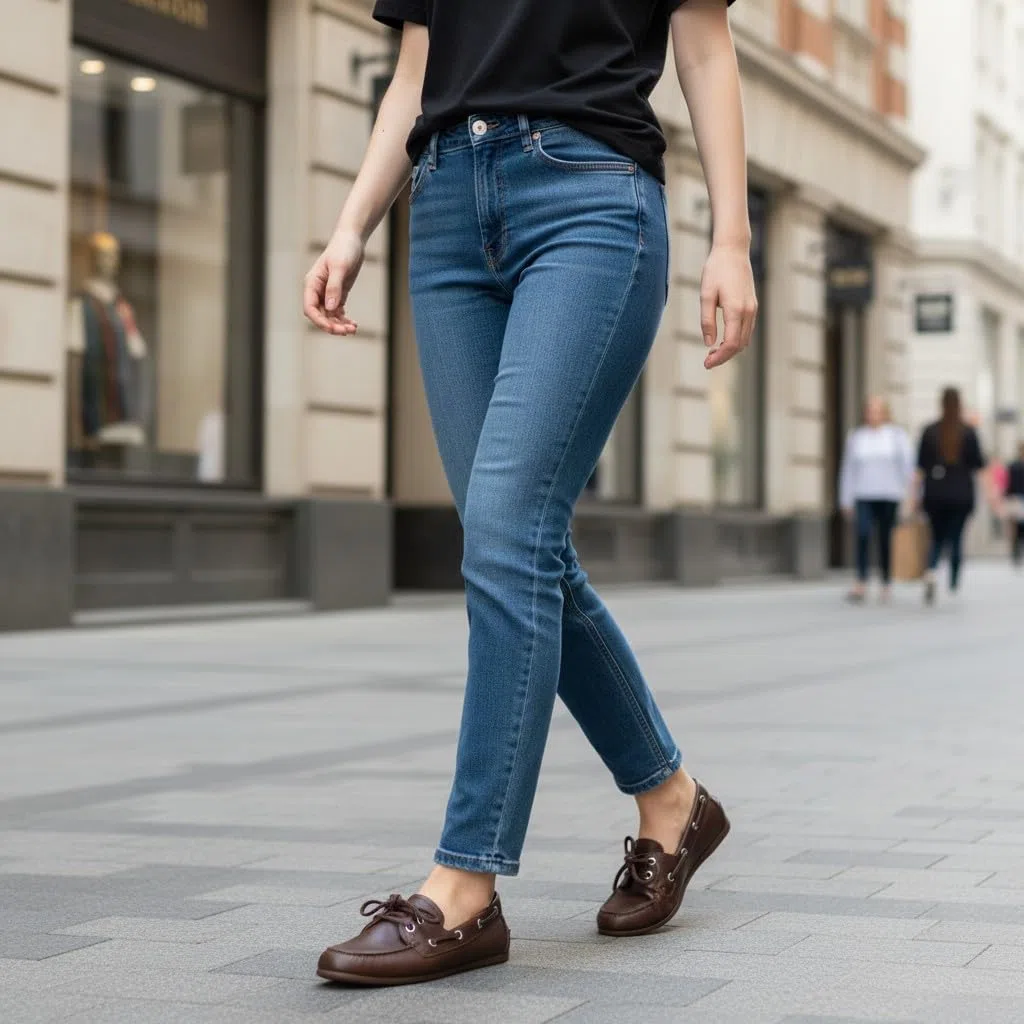 CUSHIONAIRE Anchor - Zapatos náuticos ligeros para mujer, mocasines sin cordones con diseño náutico, anchos disponibles