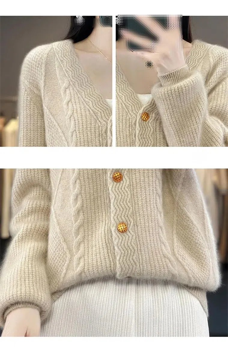 Dninmim Suéter de lana de cuello alto para mujer, suéter suelto de otoño e invierno, camisa suave engrosada