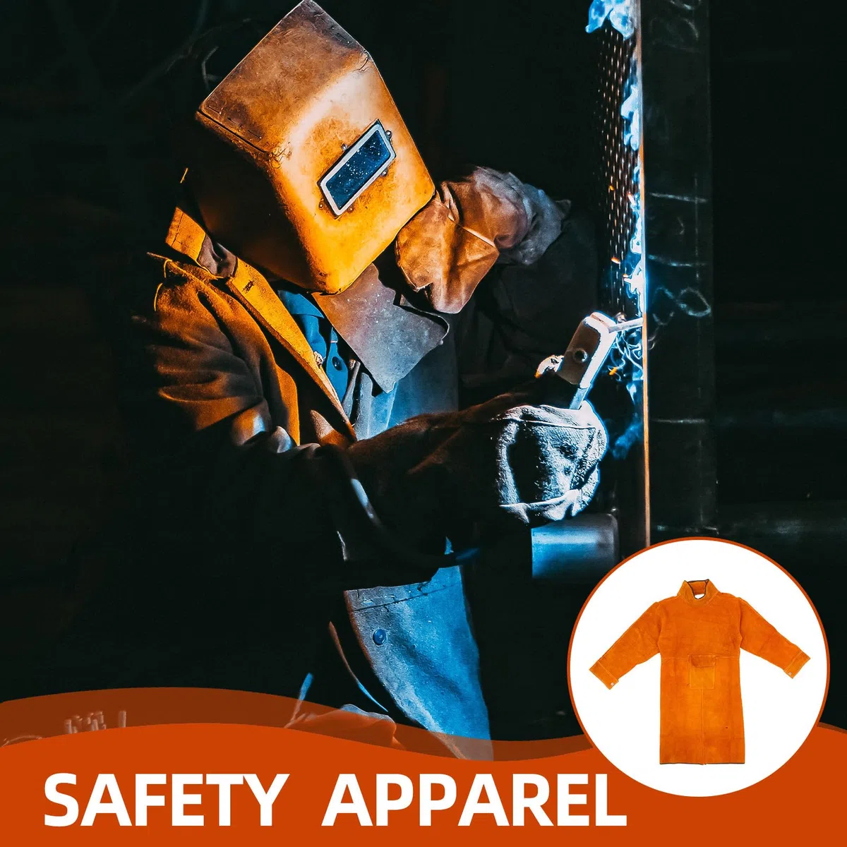 DOITOOL Babero de soldadura Anti llama ropa de seguridad resistente al calor para protección de trabajo