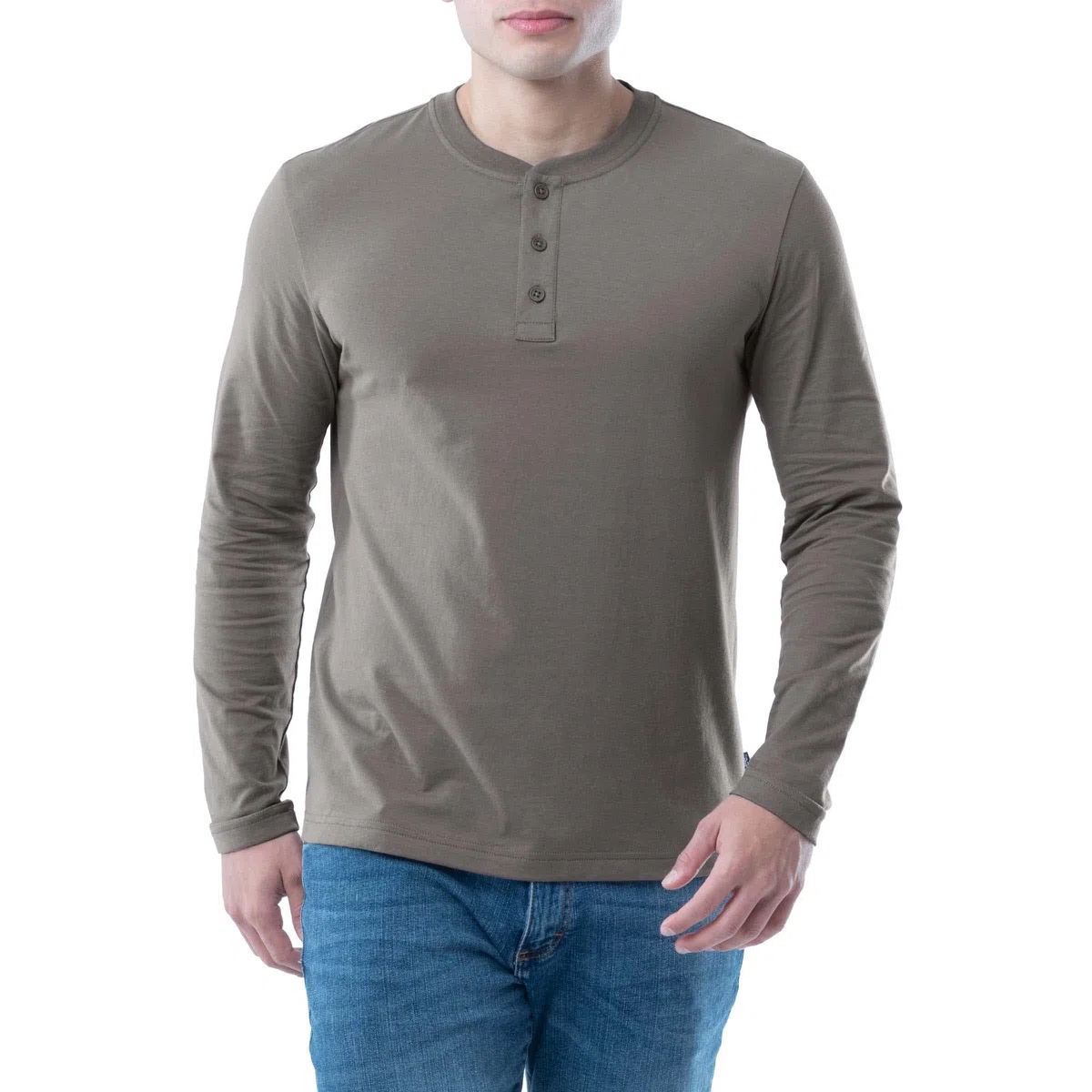 Lee Camiseta Henley de Manga Larga de Algodón Lavado Suave Camisa Henley Hombre