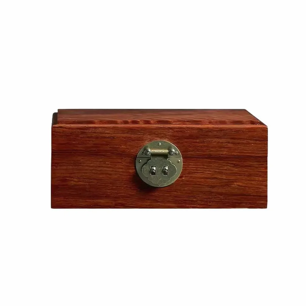 ASWAD Organizador de Almacenamiento de Joyas Caja de almacenamiento de joyería de madera maciza con cerradura, pulsera decorativa, pendientes, collar, joyero