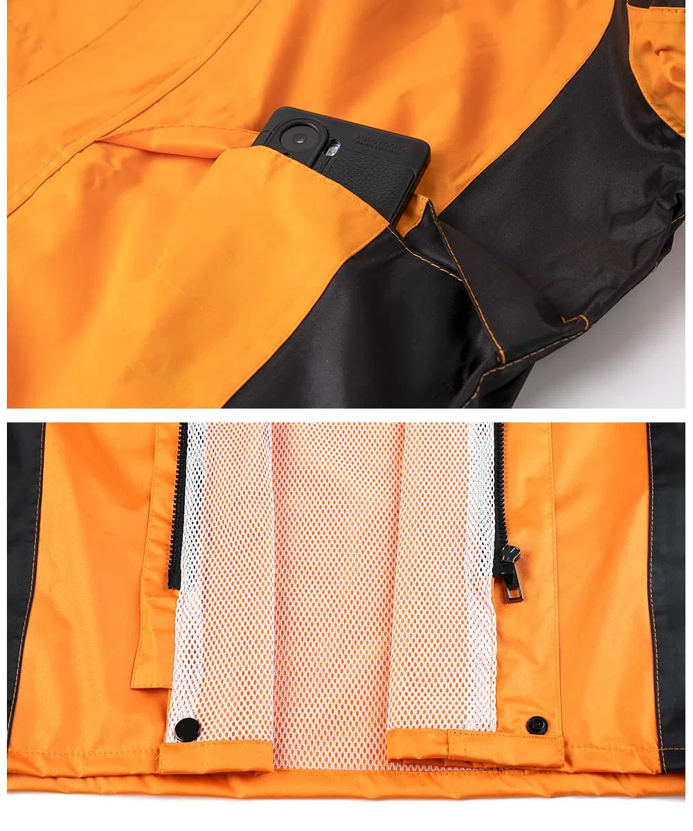 Hombre Traje de Lluvia Reflectante Traje de Agua Impermeable Conjunto de Chaqueta y Pantalón de Lluvia Traje Impermeable de Trabajo Chaqueta Impermeable