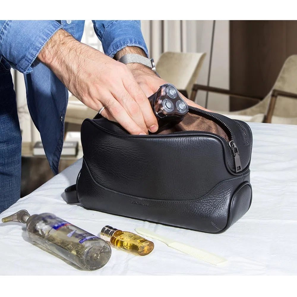 Neceser para hombre, bolsa de afeitado de cuero para hombre, bolsa de aseo de cuero para hombre, kit de aseo de cuero para hombres, bolsa de aseo de viaje para hombre, organizador de higiene y