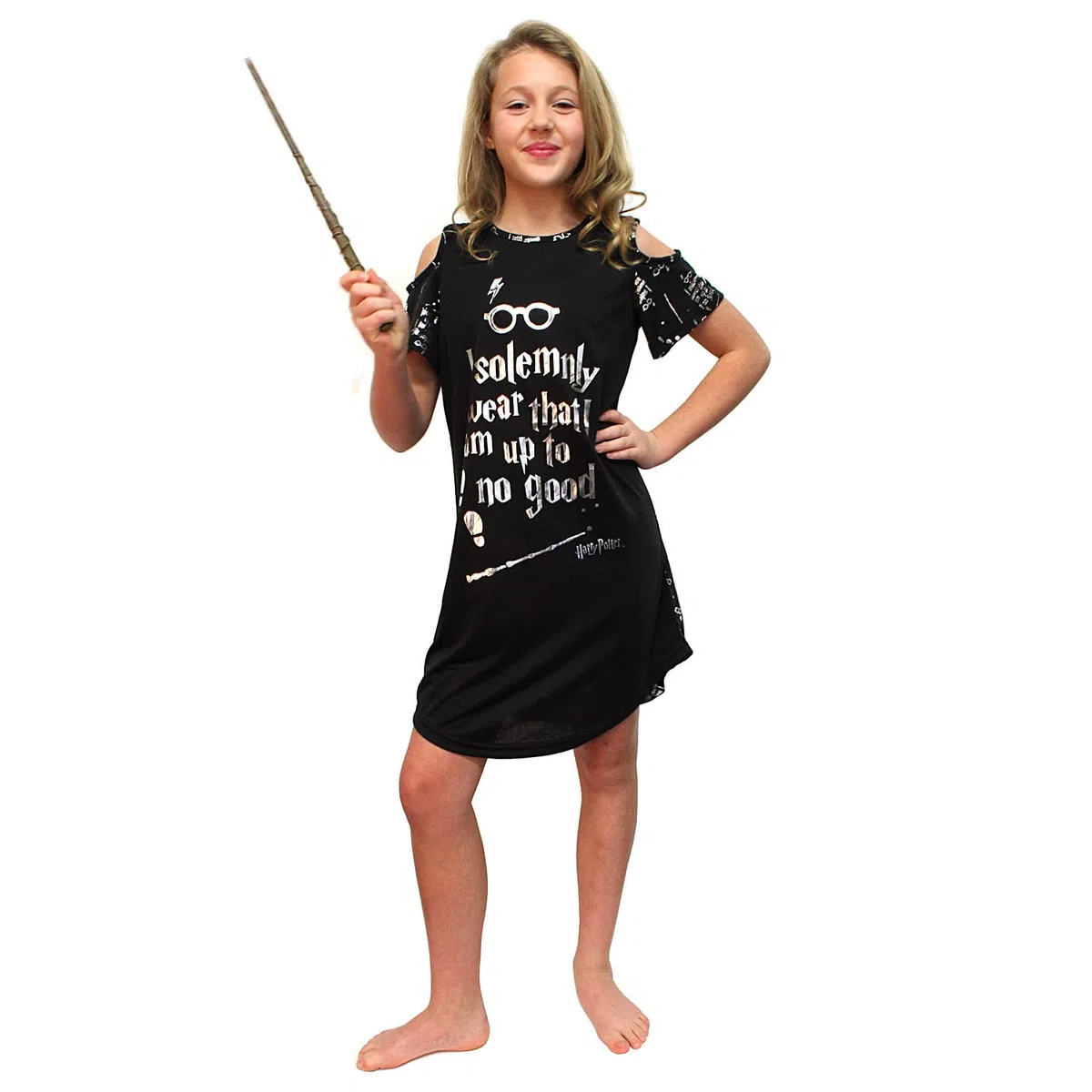 Intimo - Camisón de Harry Potter I Solemnly Swear con hombros recortados para niñas grandes
