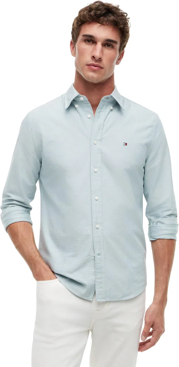 Tommy Hilfiger Camisa Hombre Oxford Shirt de Manga Larga