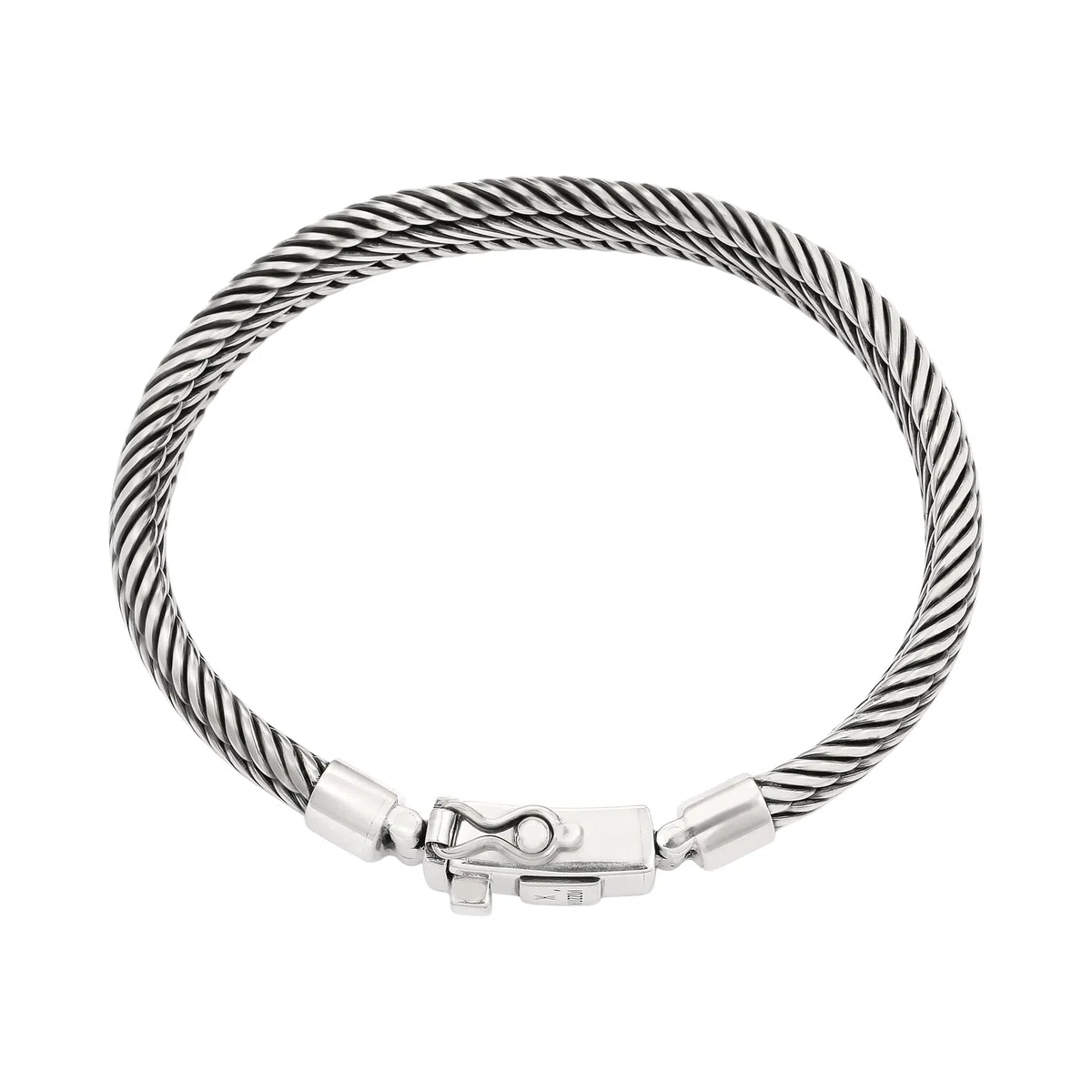 Kuzzoi Pulsera de buda para hombre hecha a mano de plata de ley 925 oxidada (10 mm) con cierre de caja, longitud 19 cm – 23 cm, 0207651725