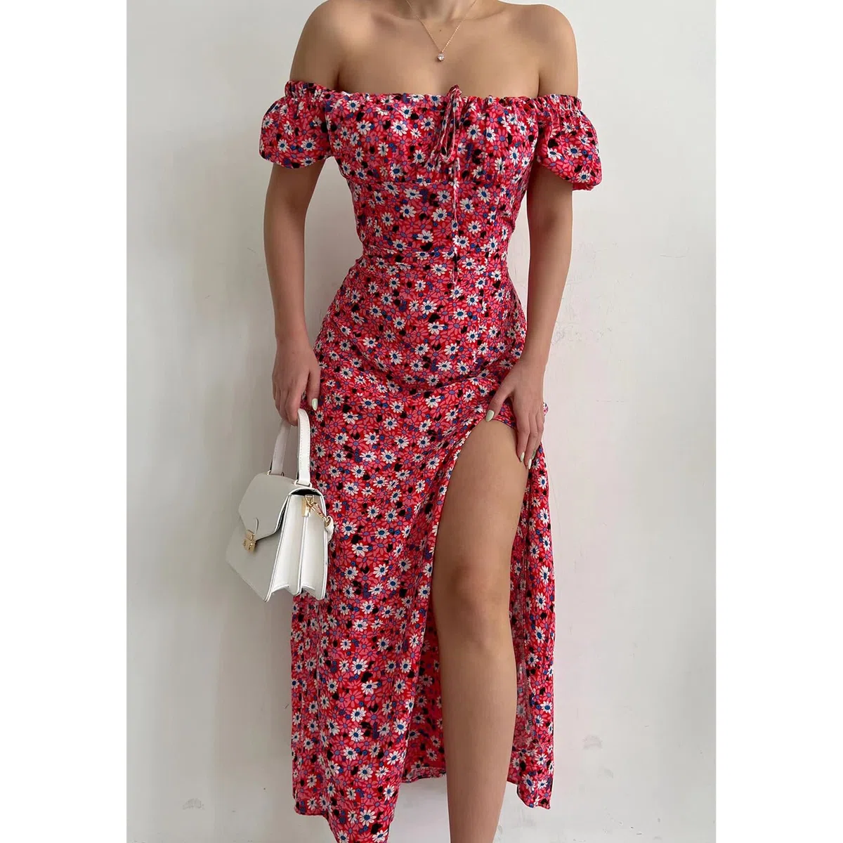 Vestidos de Verano Vestidos Femeninos Elegantes Vestidos de Hombro Y Espalda Abiertos Cintura de Verano Vestidos Largos Vestidos de Manga Corta Envueltos en Caderas Fiesta, HUTALIM, Azul, XL