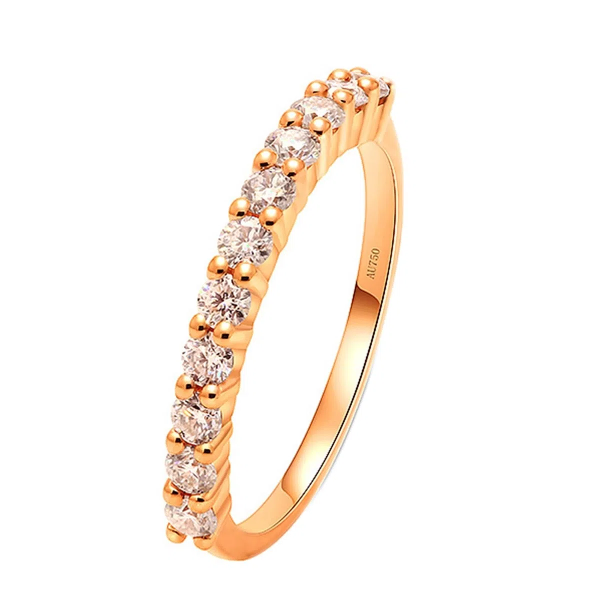 Anillo de oro rosa de 14 K/18 K para mujer, anillo de compromiso para mujer, anillo apilable