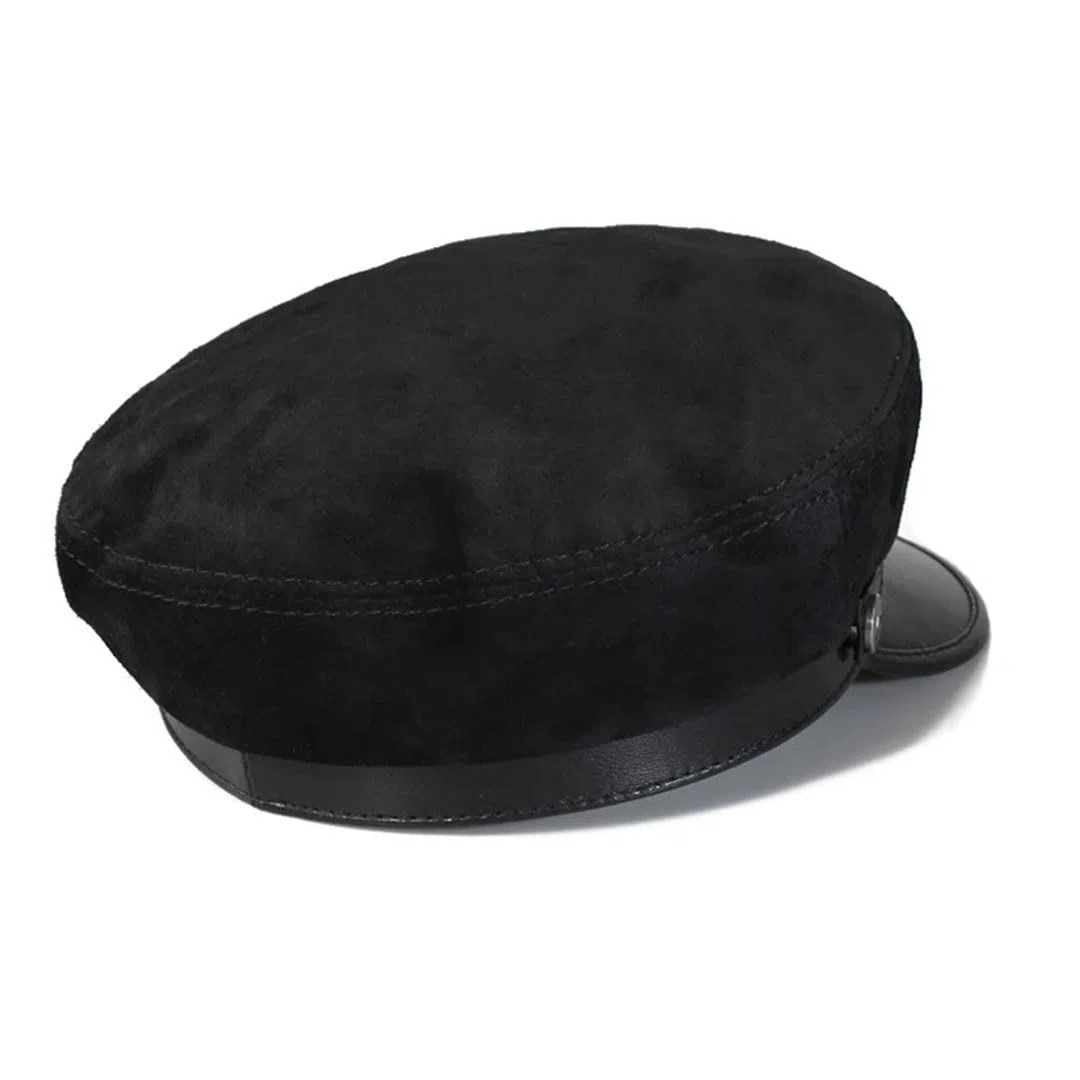 Sombreros de invierno para hombre y mujer, de piel auténtica, para vela, para ocio, planos, color azul marino