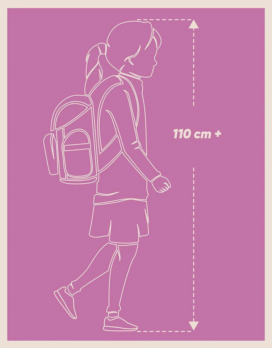 Baagl Mochila escolar para niños y niñas, juego de 5 piezas (mochila escolar Airy para 1ª clase, estuche, bolsa de gimnasio, delantal, bolsa de pecho), mochila escolar ergonómica, 16,5 l, Kuromi