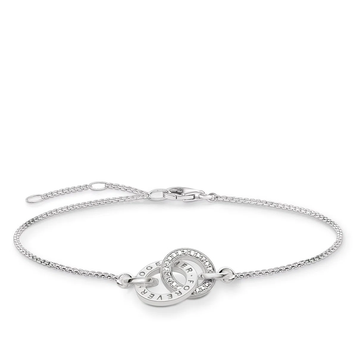 Thomas Sabo Pulsera para mujer Together Forever Zirconia 925 Sterling Silver A1551-051-14-L19,5V
