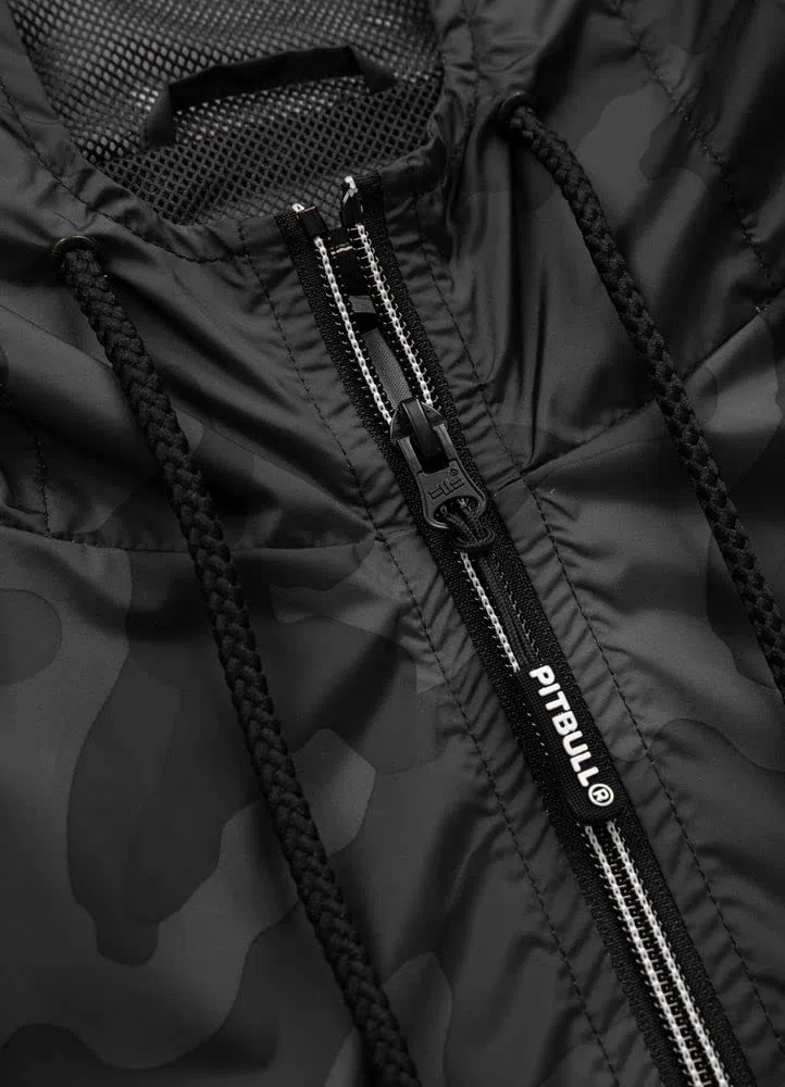 PITBULL - Chaqueta Cortavientos Hombre Deportiva con Capucha, West Coast, Chaqueta Ligera y Cremallera, Chaqueta Deportiva Transpirable para Exterior, Bolsillos con Cremallera