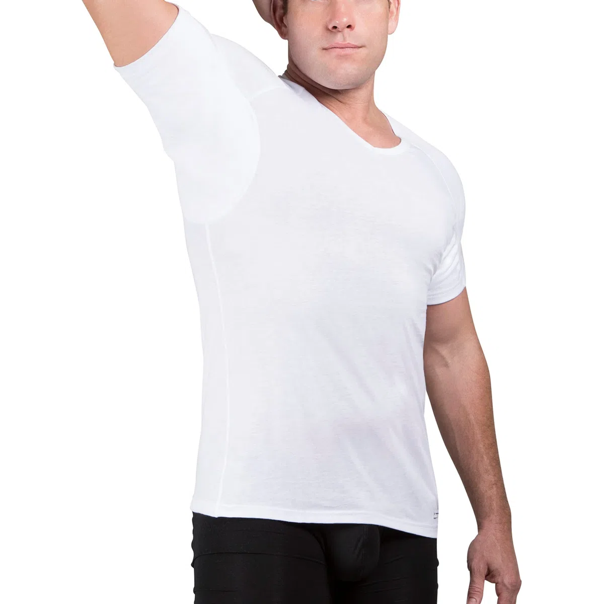 Camiseta Interior de Hombre a Prueba de Sudor Eji, Cuello de Pico, Plata antiolor, algodón, Almohadillas para el Sudor