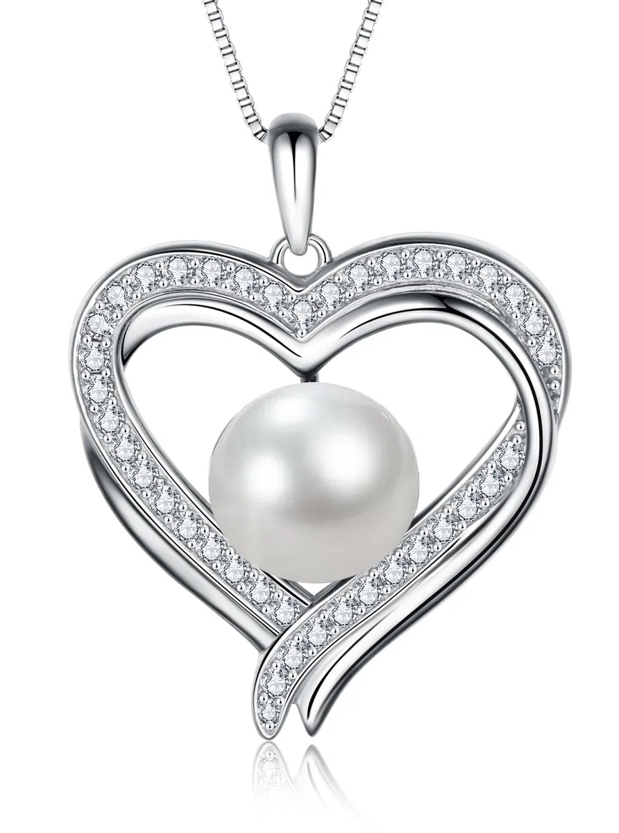 Regalos para mujeres, esposa, aniversario, cumpleaños, collares de perlas de corazón, Navidad regalos de, joyería fina, regalos para el día de la madre, regalo para mamá, día de San Valentín