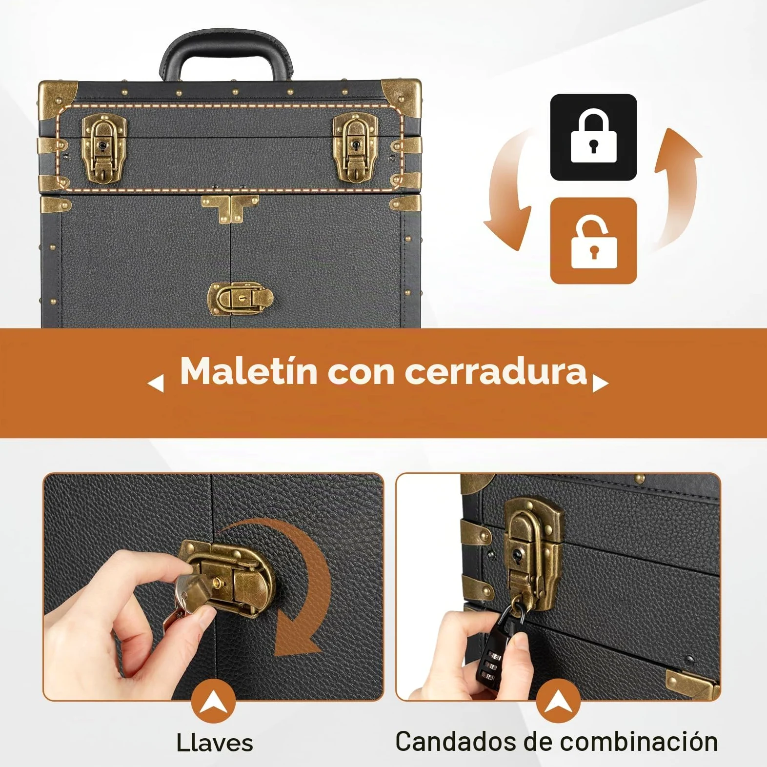 MINRS Maletín de cosméticos con ruedas, maletín de maquillaje, grande, maletín de peluquería profesional, con ruedas y candados de combinación, maletín multiusos, 38,5 x 25,5 x 80,5 cm, para viajes,
