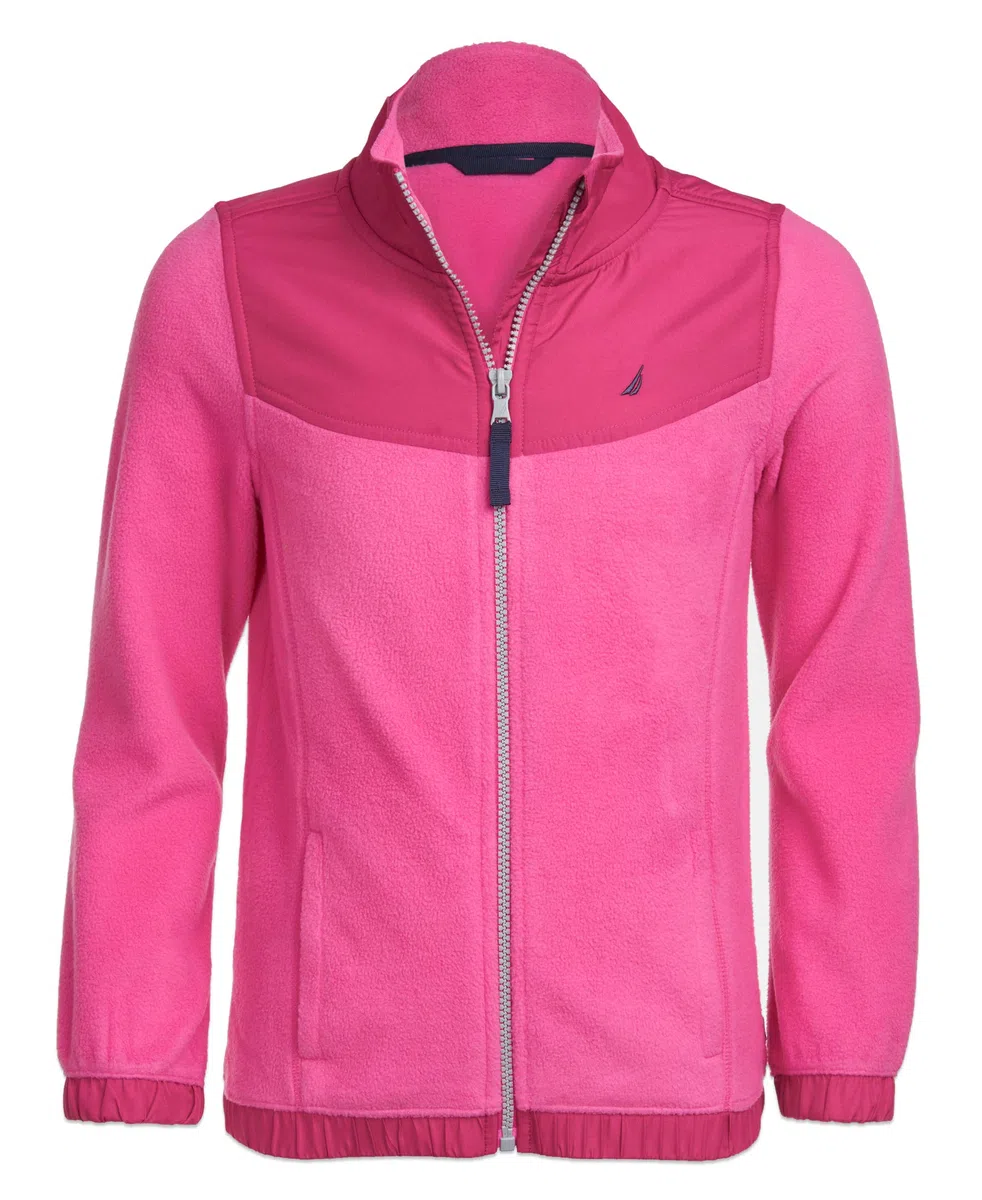 Nautica Girls' Uniform Full-Zip Fleece Sweater