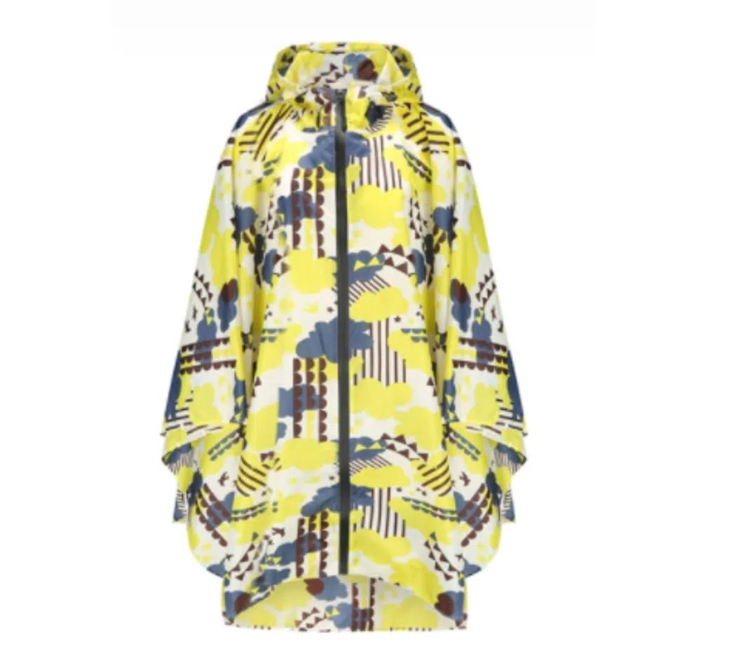 Capa de Lluvia Reutilizable Poncho Impermeable Con Estampado De Para Mujer, Capa Para Lluvia Grande Capucha Y Cremallera Ropa de Agua para Exteriores
