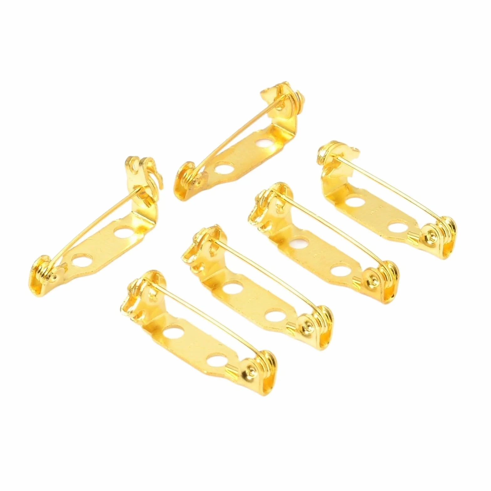 20 Piezas Broche en Blanco for Hacer Joyas DIY | Pasadores de base de clip de metal con parte posterior plana y bloqueo seguro for suministros de manualidades