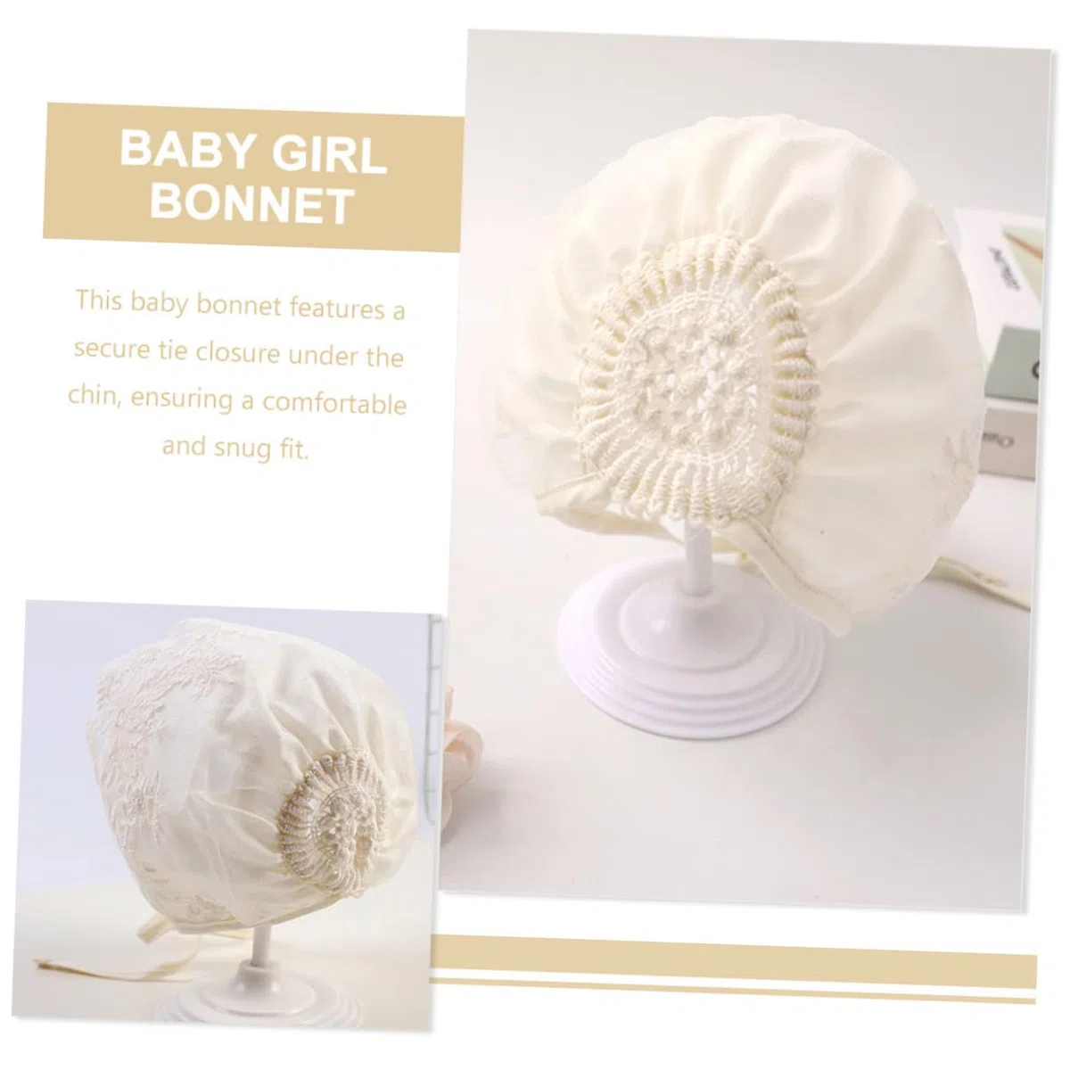 5 Series Sombrero De Sol para Recién con Lazo De Encaje Gorro para Bebés Protección UV para Ceremonias Y Uso Diario 2 Piezas X 5