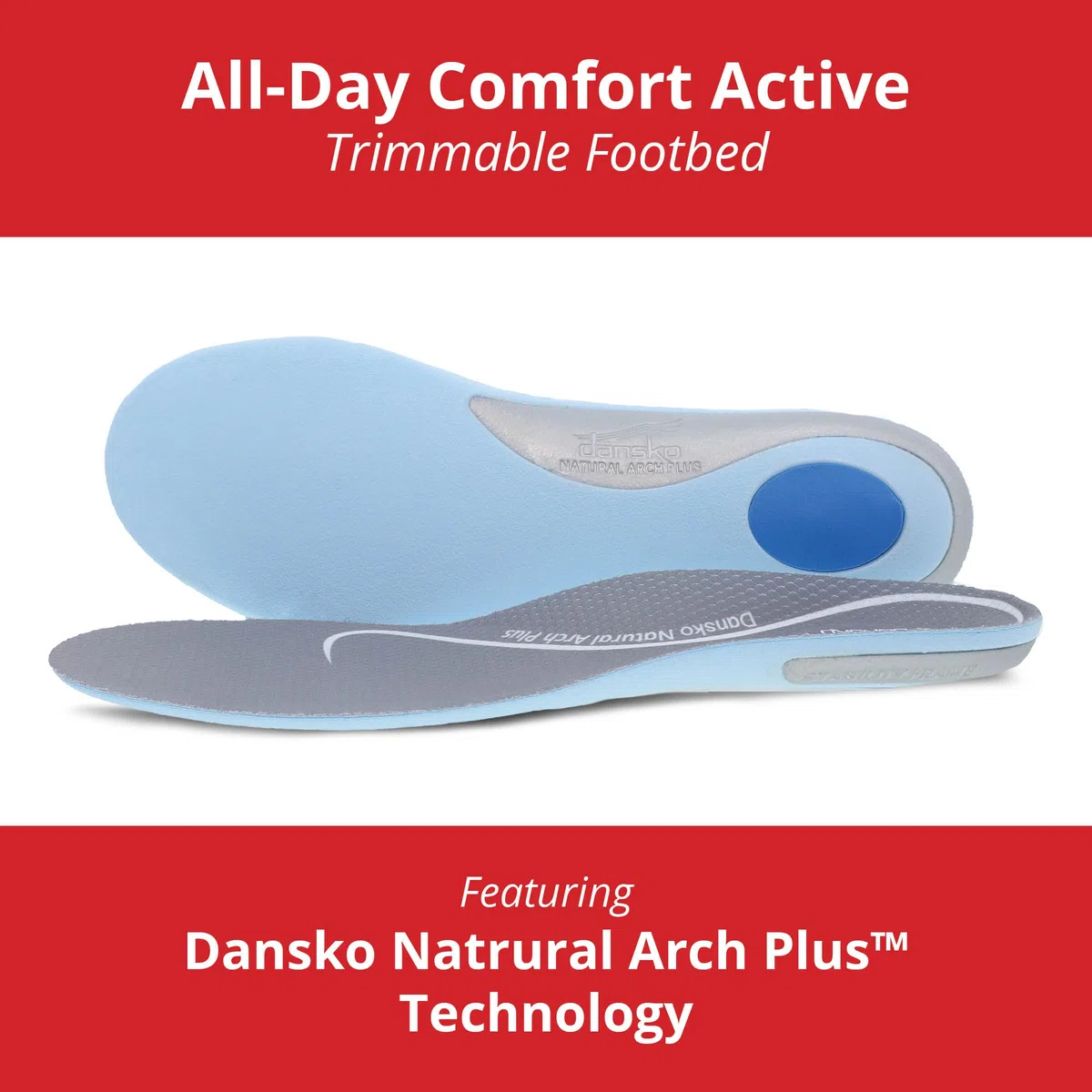 Dansko Plantilla activa recortable para todo el día con tecnología de arco natural Dansko – EVA ligera para flexibilidad y suavidad, estabilizador de arco para apoyo durante todo el día, mediano