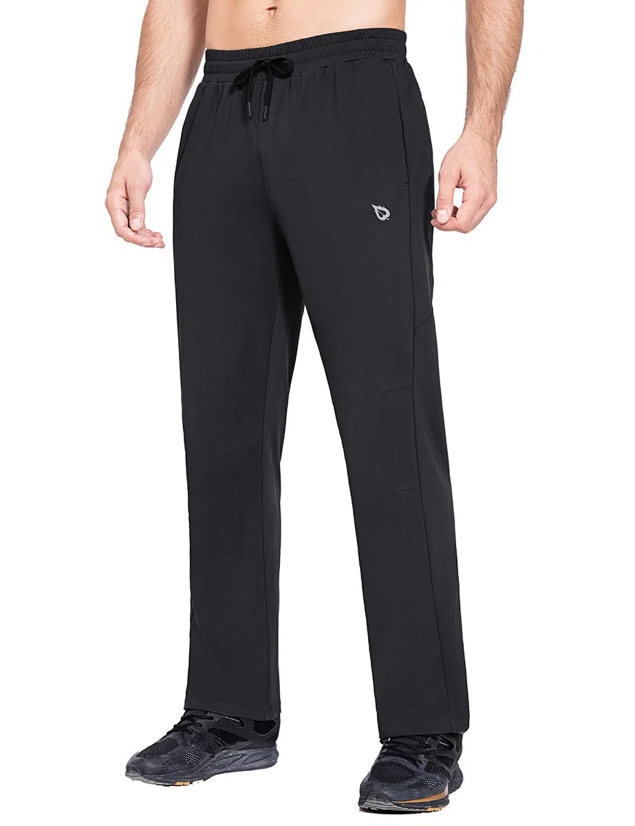 baleaf Pantalon Chandal Hombre Invierno Forro Polar con Bolsillos Pantalones Deporte Termico Pantalón Casual Jogger Impermeables Cintura Elástica Cordón Ajustable