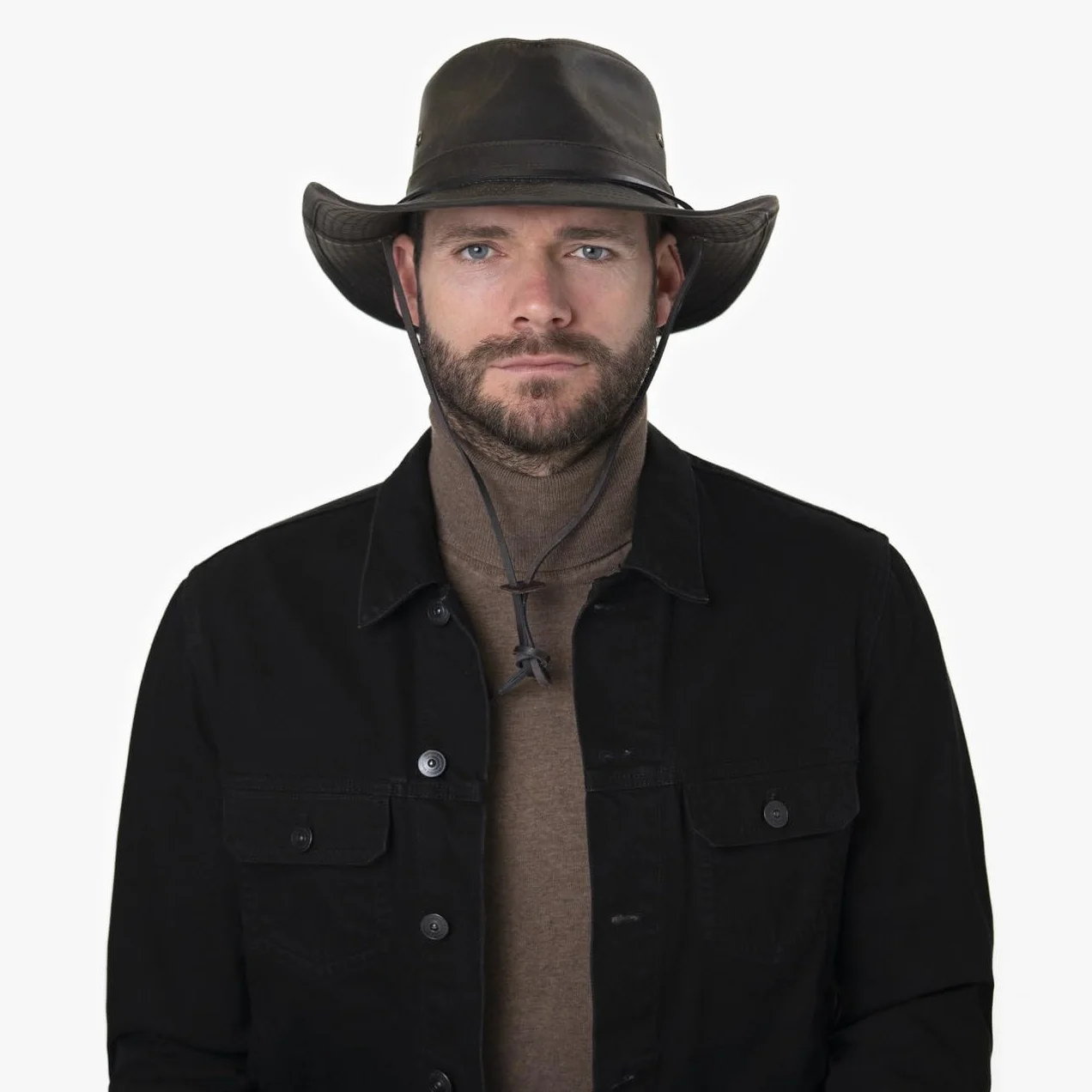 Stetson Sombrero Diaz Western Hat with Chin Strap and Moldable Brim Cowboy Hat UV Protection 40+ Cotton Fabric Washed Design Men Summer Winter