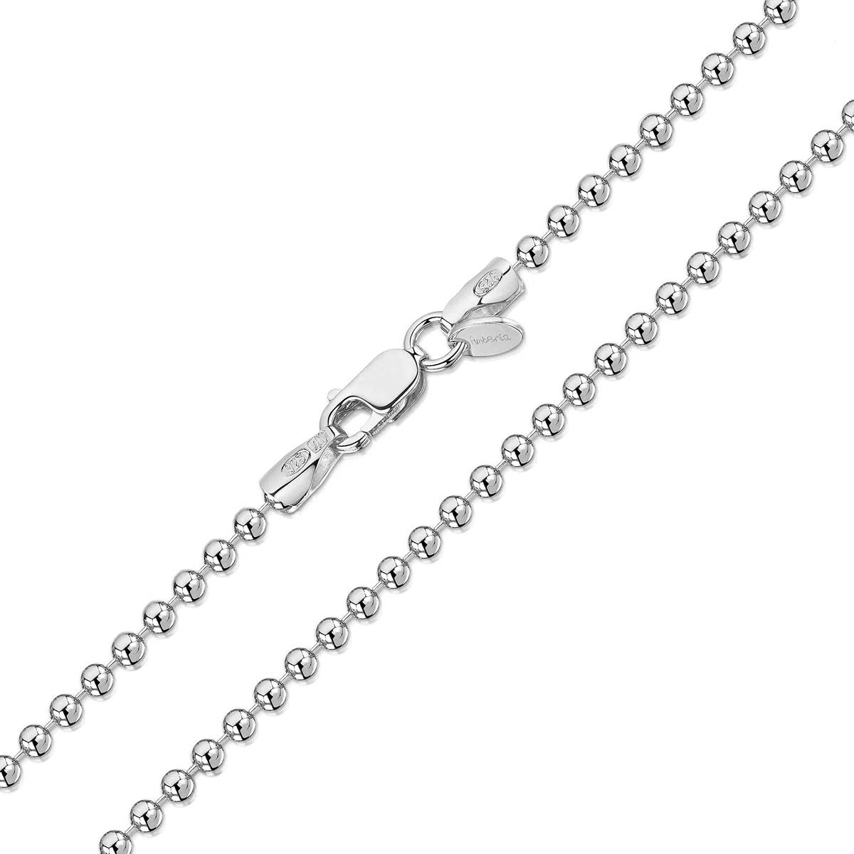 Amberta Cadena de Bolas en Plata de Ley 925 para Mujer 2 mm