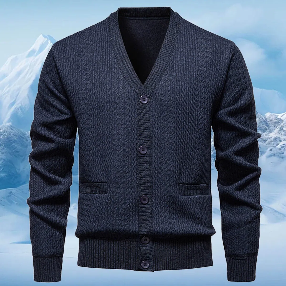 Genérico Jersey Cardigan Hombre, Chaqueta De Lana para Hombre Cuello V Cierre De Botones Y Bolsillos para Chaqueta Primavera Y Otoño Cómodo Suave Abrigo Casual Moda para Exterior El Ocio