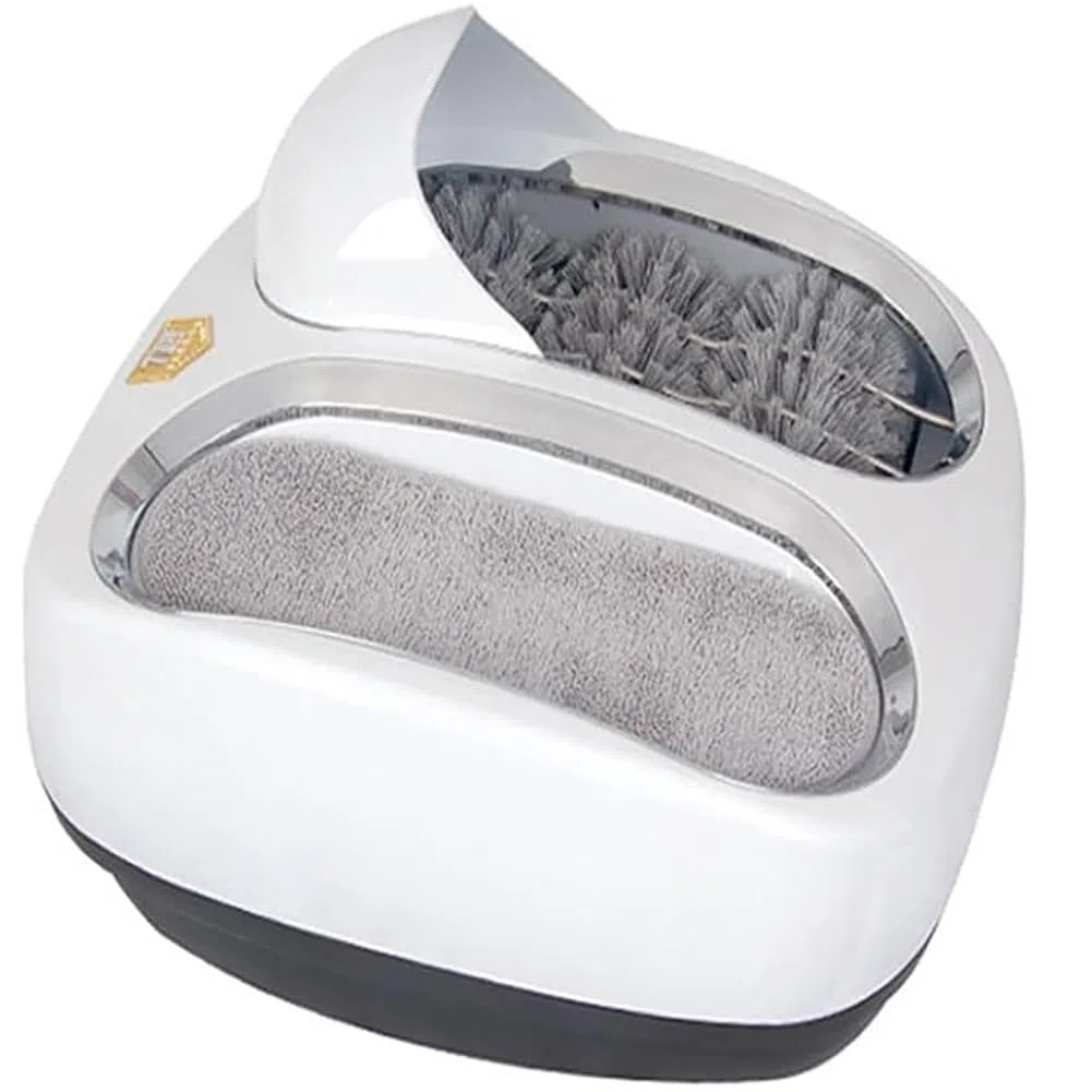 Rasador De Botas De Felpudo Al Aire Libre, Máquina De Limpieza con Suela Totalmente Automática, Limpiador De Agua Cubierto De Barro, Equipo De Limpieza De Zapatillas,Blanco