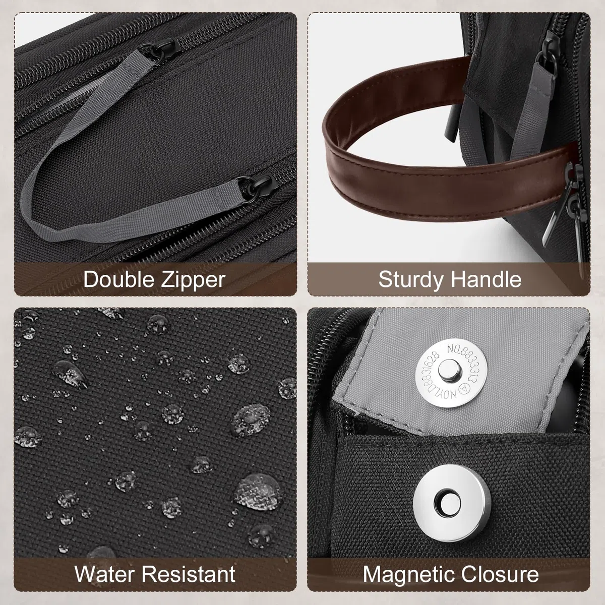 Wedama Neceser para hombre, bolsa de aseo grande para colgar, bolsa organizadora electrónica extra, bolsa de viaje impermeable para artículos de tocador, bolsa de viaje con asa de poliuretano para