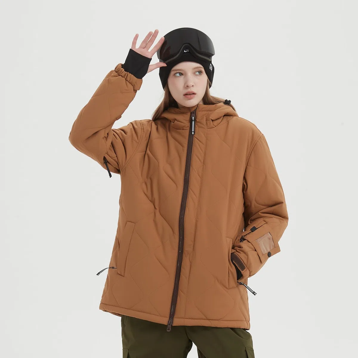 Bluemagic Chaqueta de Esquí Cálida para Mujer, Chaqueta con Capucha para Nieve, Ropa Térmica de Invierno para Exteriores, Abrigo Transpirable Cálido a Prueba de Viento