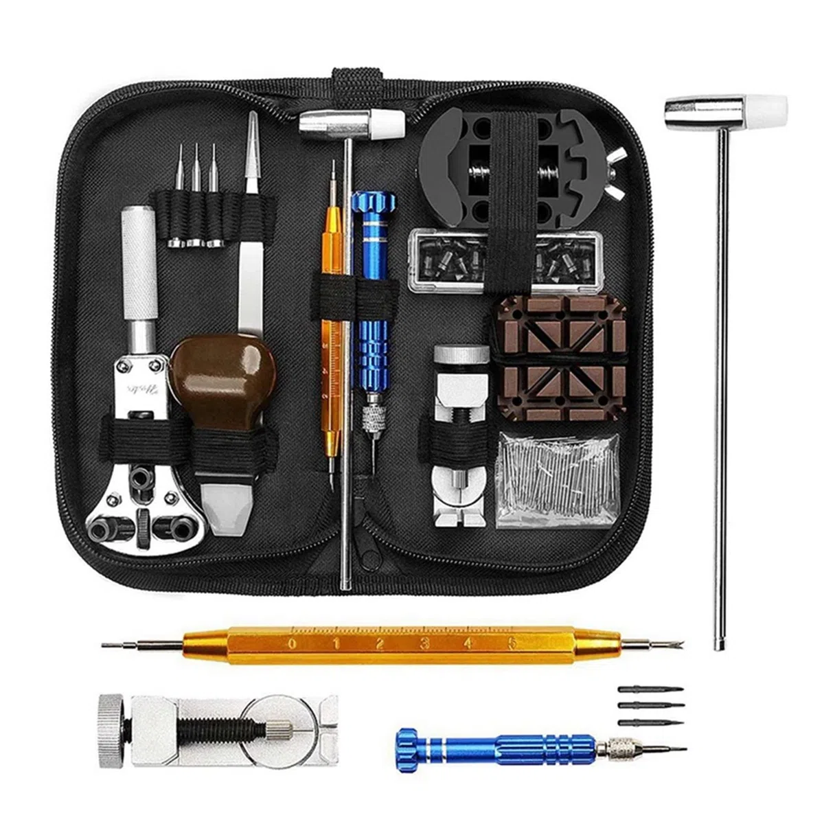 2 unids/set soporte de movimiento de reloj base fija multifunción con kit de herramientas de reparación de reloj profesional Herramientas de reloj Kit de herramientas de reparación de relojes