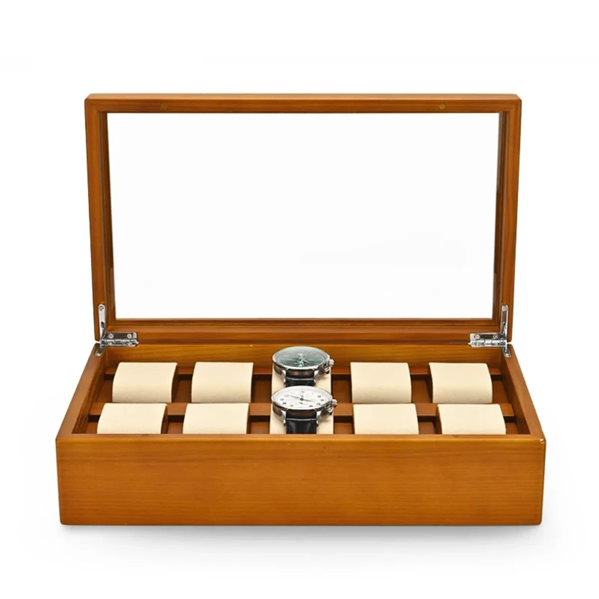 Caja para Relojes de Madera Maciz Caja Organizadora De Joyas Madera 6/10 Rejillas