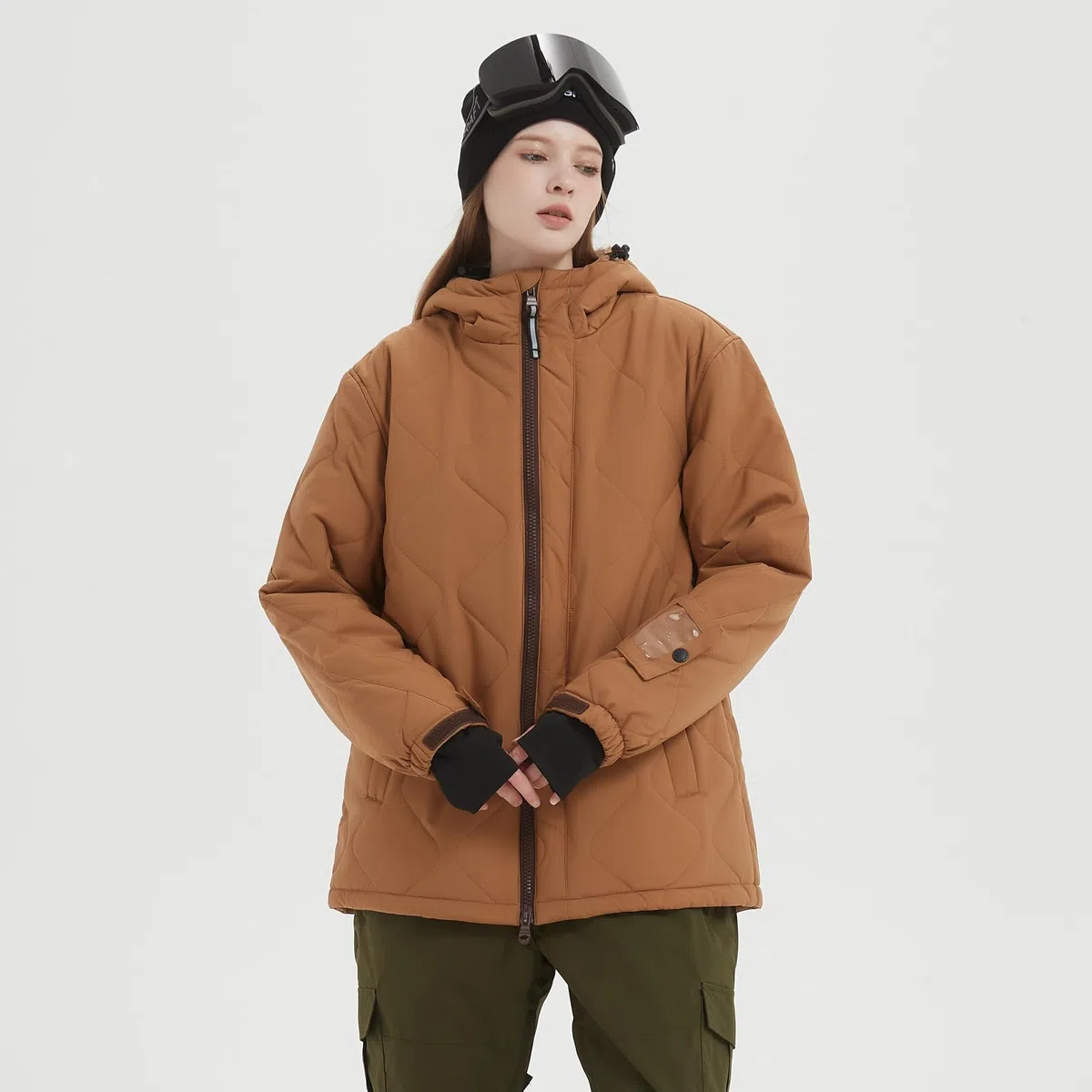 Bluemagic Chaqueta de Esquí Cálida para Mujer, Chaqueta con Capucha para Nieve, Ropa Térmica de Invierno para Exteriores, Abrigo Transpirable Cálido a Prueba de Viento