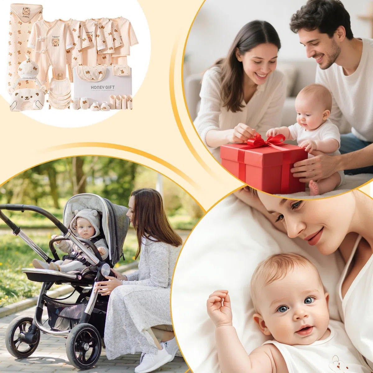 Conjunto de ropa para niños, ropa linda de algodón, suave y transpirable, unisex, para casa, ducha, mamá, cumpleaños, registro de fotografía