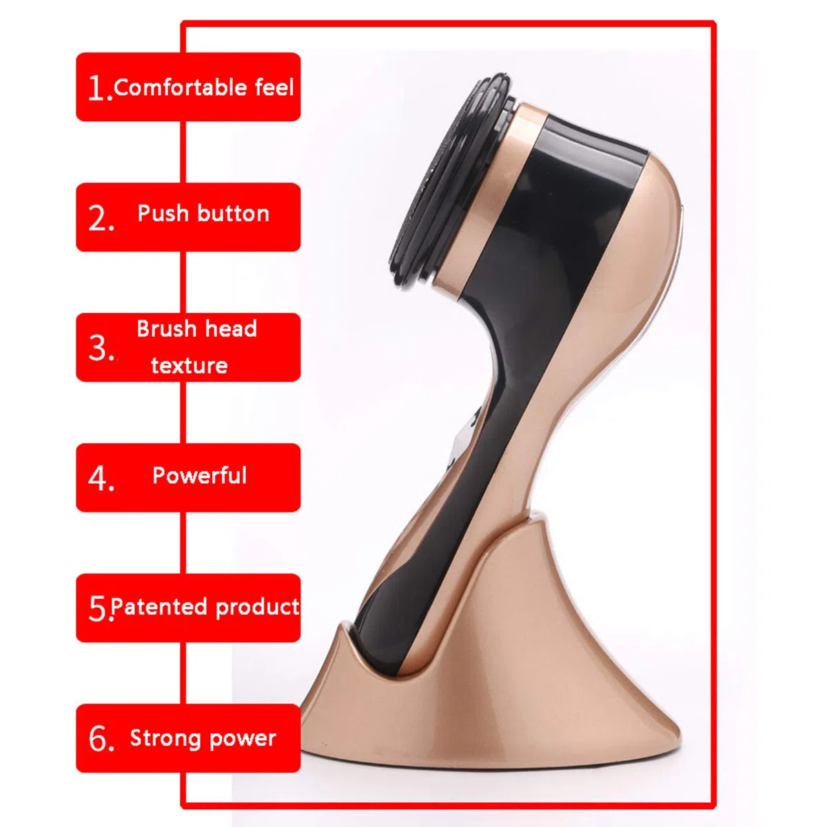 Cepillo eléctrico para pulir zapatos, máquina de limpieza multiusos portátil con 7 cabezales de cepillo de repuesto, recargable por USB, color dorado