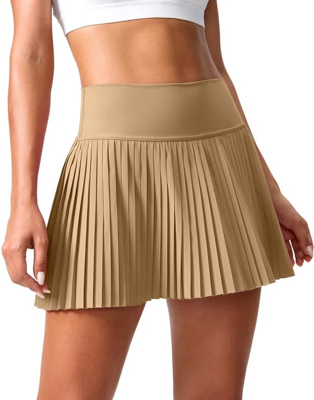 SANTINY Falda de tenis plisada para mujer con bolsillos, pantalones cortos de cintura alta, ligera, atlética, para golf, faldas