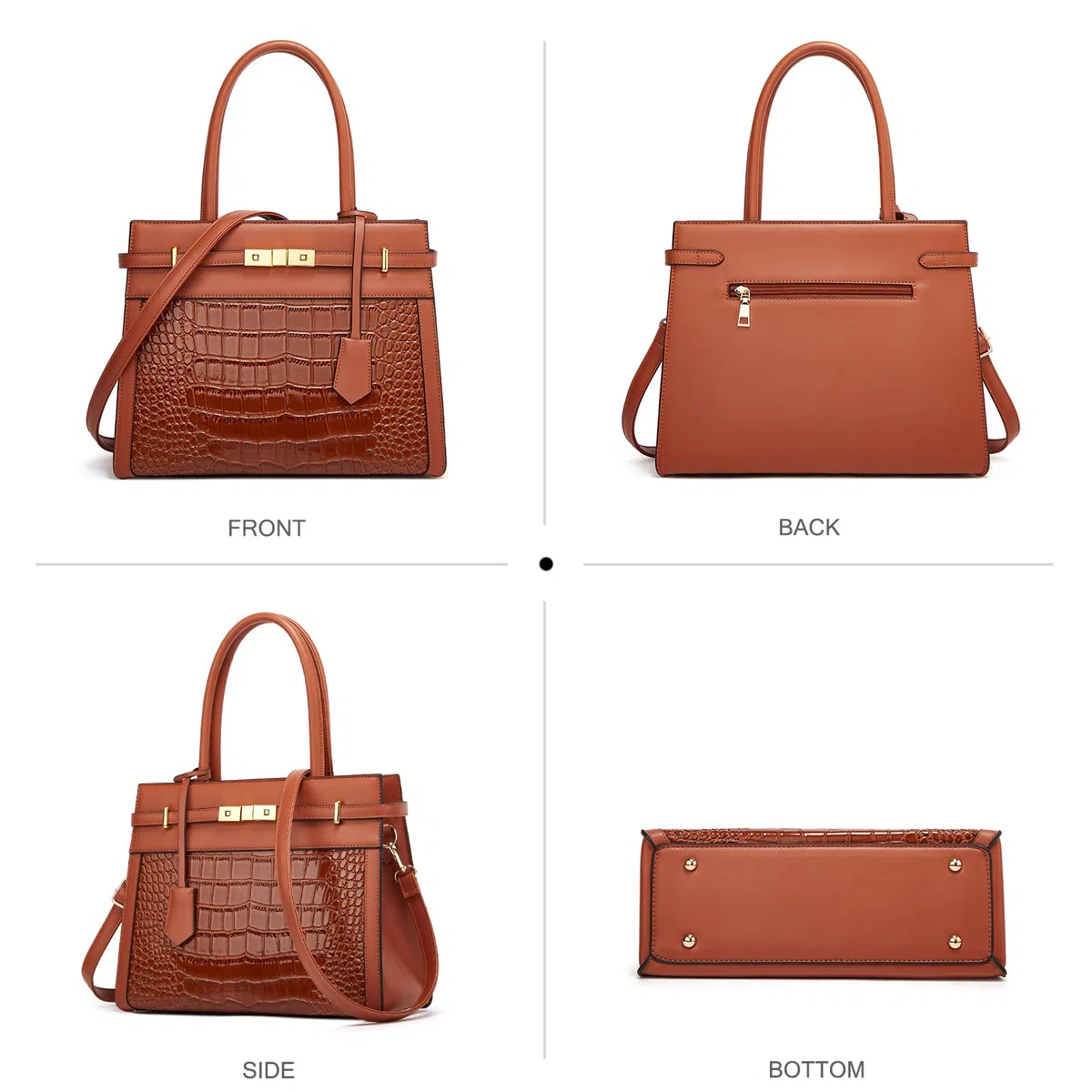 NICOLE & DORIS Bolsos Grande Mujer Bolso de Mano Cocodrilo Bolso Mujer 3 Piezas Bolso Bandolera Bolsos Shopper Totes Bolso de Hombro para Viajes Compras Trabajo Negro