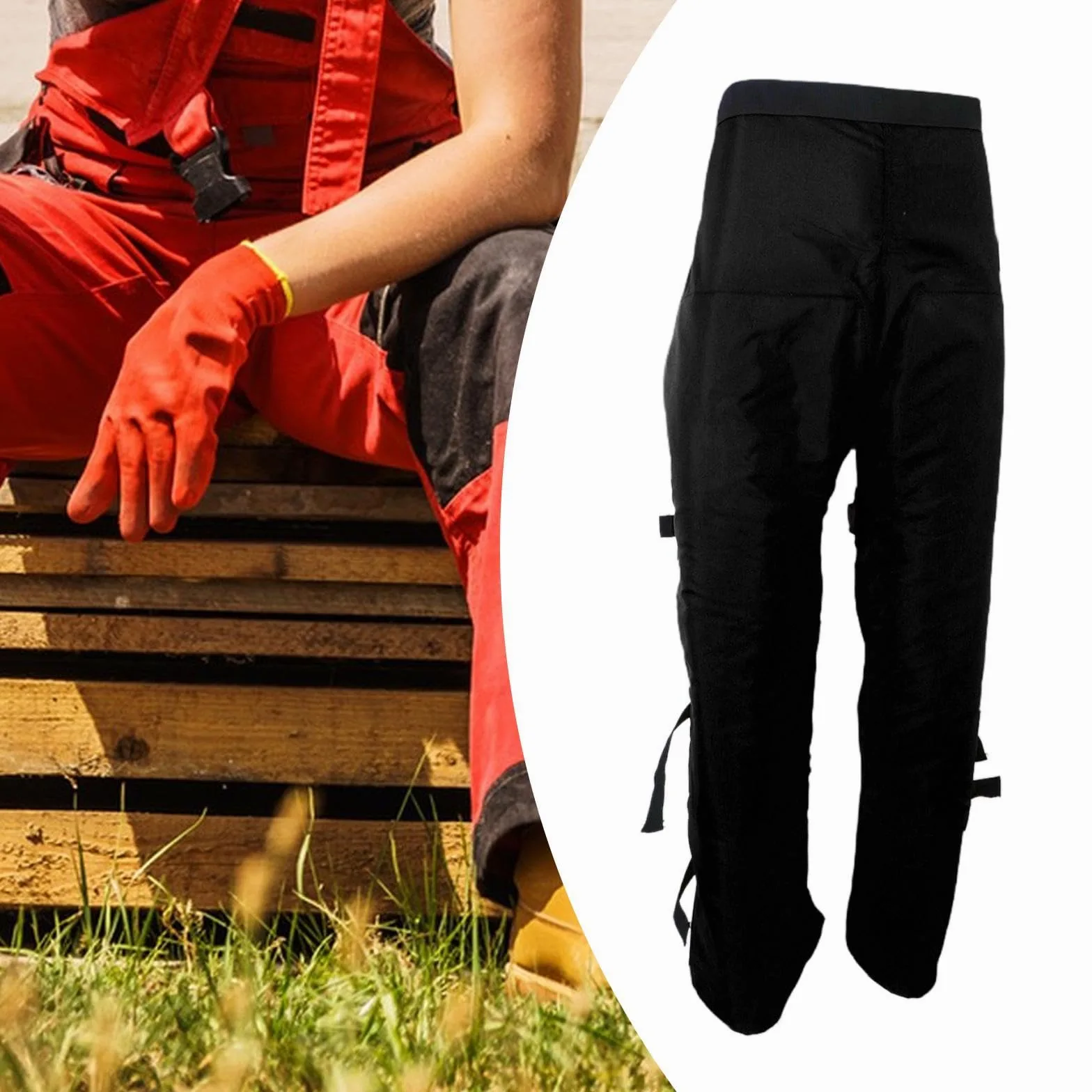 Delantal para motosierra, pantalones protectores de 9 capas, correas ajustables para cintura y pierna para corte forestal, equipo de seguridad, talla M