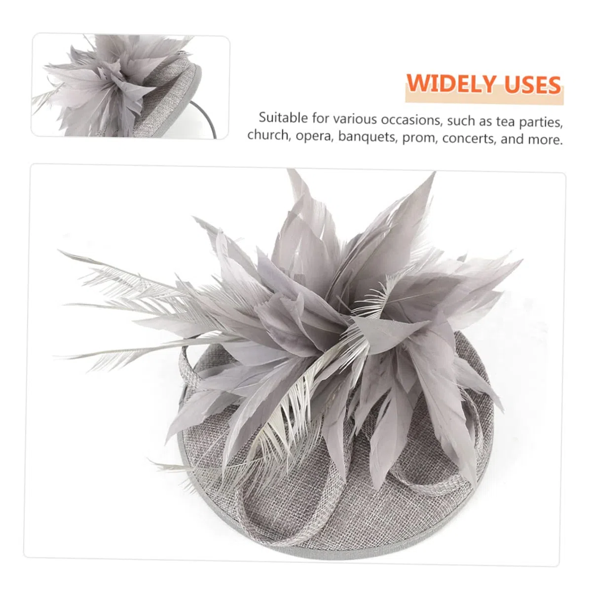 SOIMISS 4piezas Sombrero Fascinador Elegante Pluma Para Mujeres Para Fiestas De Té y Cócteles Accesorio De Moda Para Eventos Formales y Bodas