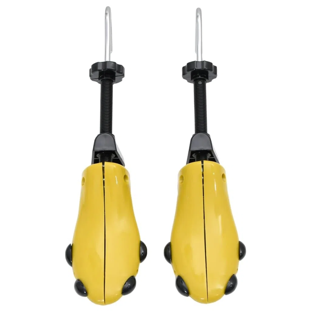 Horma de zapatos con calzador de plástico amarillo EU 41 – 46, 4 posiciones, expansor de zapatos y soporte de forma para botas de hombre, zapatos deportivos y zapatos de cuero