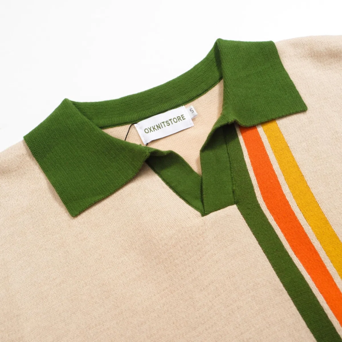 OXKnit - Polo retro para hombre de manga corta de los años 60, polo de punto informal de algodón para verano