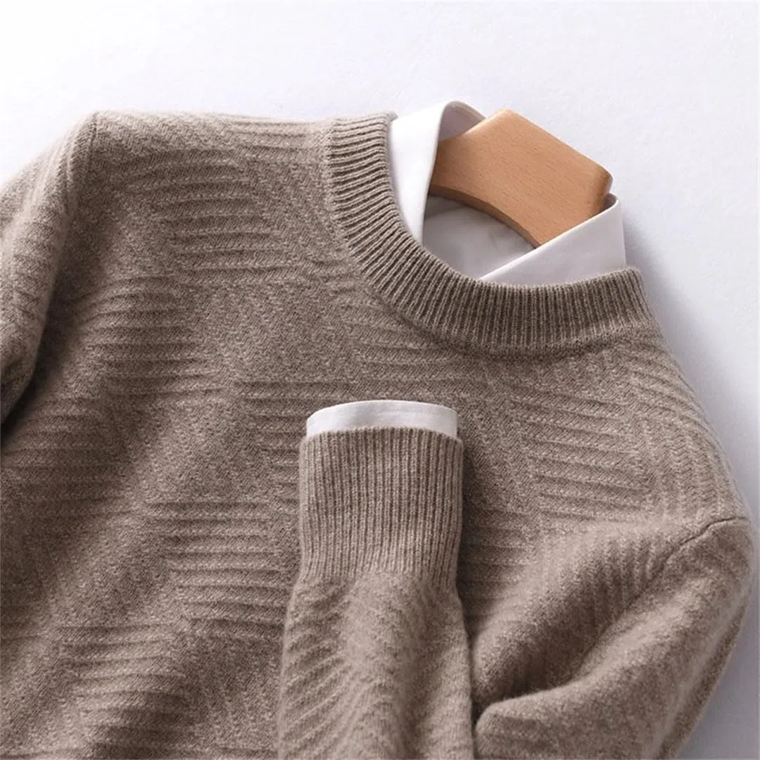 Vogrtcc Jersey De Cuello Redondo para Hombre, Suéter De Cachemira, Chaqueta Básica De Punto ior para Negocios