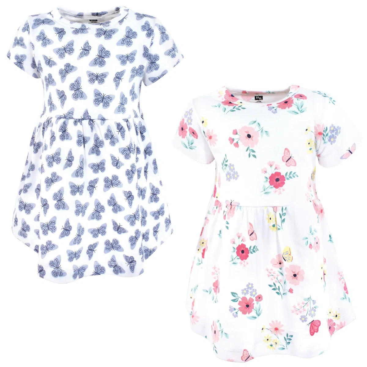Hudson Baby Vestidos de algodón para niñas, Butterfly Floral, 4 años
