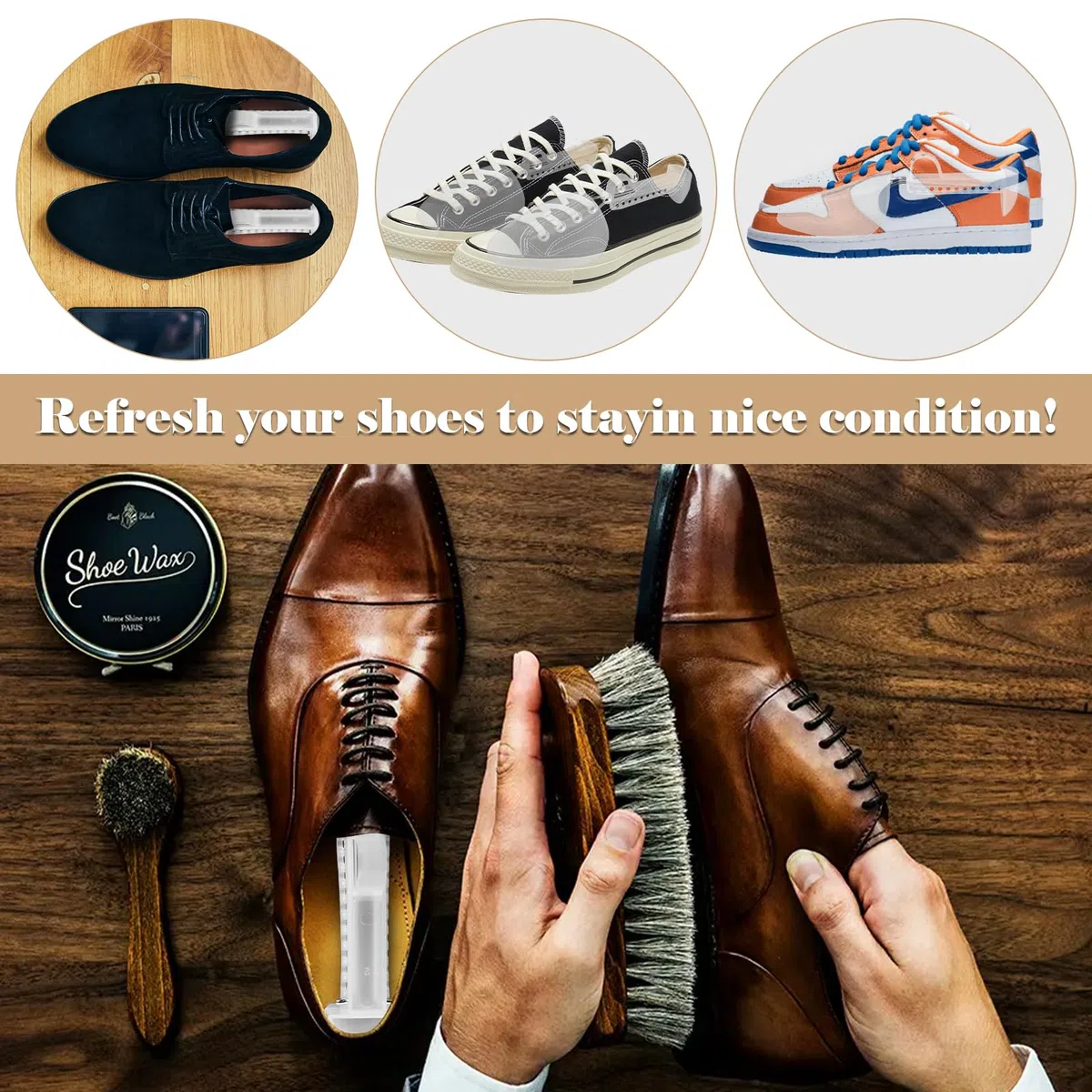 Árbol de zapatos para hombre, estirador de zapatos, longitud ajustable, soporte en forma de zapato, Blanco 4 pares, for Men's Shoes Size 5.5-11