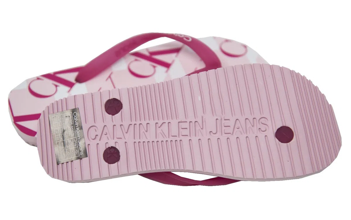 Calvin Klein Jeans Chanclas mujer CK chanclas playa o piscina articulo ZW0ZW01790 EO/AOP SANDAL, TN9 Pearly Pink, 40