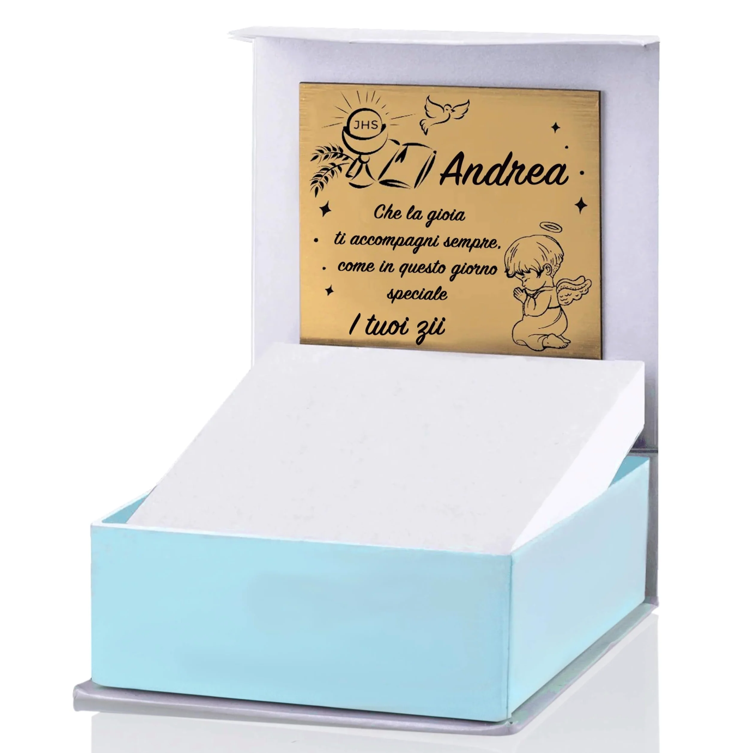 Sakrami Sweet Dreams Pulsera Pequeña de Oro de 9KT con Plaqueta de la Colección Infantil de Niña y Niño + Caja de Regalo Personalizada - Pulsera para Comunión de Nacimiento o Bautizo