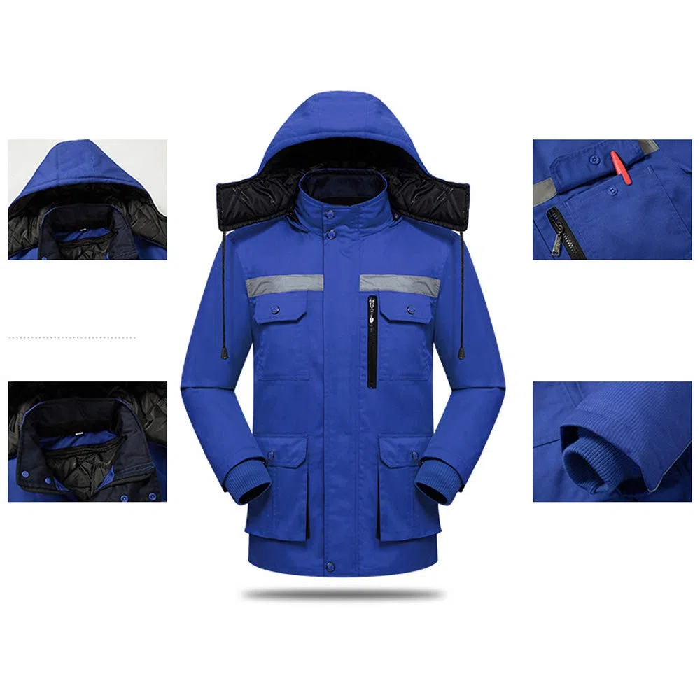 Chaqueta de trabajo de seguridad de algodón, abrigo de trabajo impermeable al aire libre de alta visibilidad, abrigo de trabajo al aire libre para construcción, conducción, obras en carretera